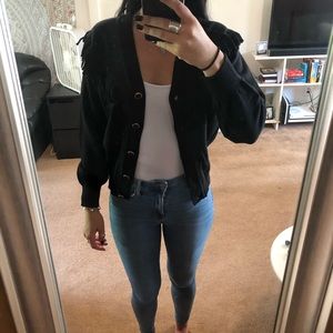 Black fringe sweater